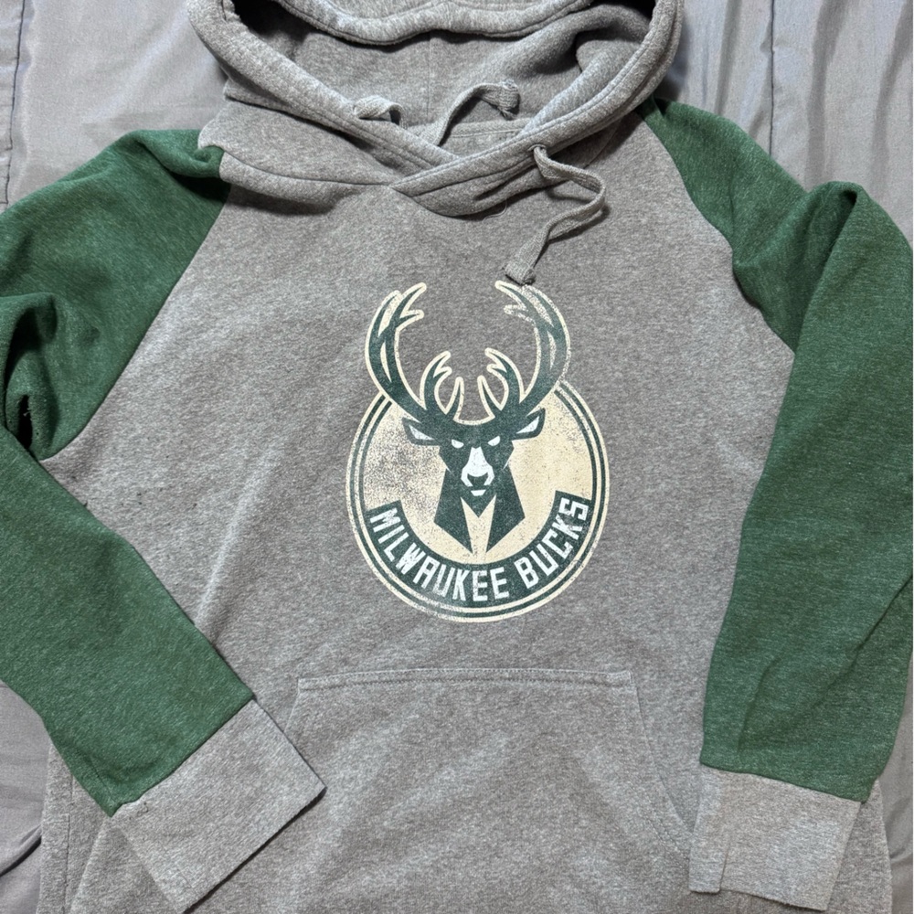 Milwaukee Bucks Gray and Green Hoodie